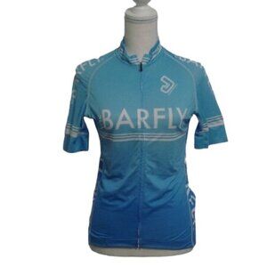 JAKROO Cycling Jersey Shirt Women's Size Medium Blue Stretchy The Barfly